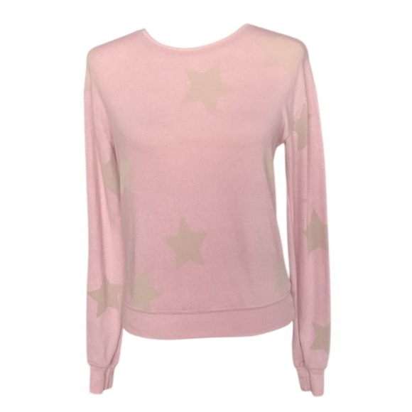 Spiritual Gangster Pink Sweatshirt Stars Vintage Made In USA - Picture 6 of 6